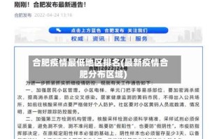 合肥疫情最低地区排名(最新疫情合肥分布区域)