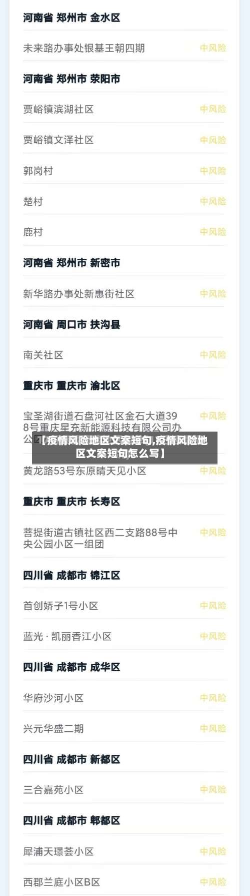 【疫情风险地区文案短句,疫情风险地区文案短句怎么写】-第3张图片